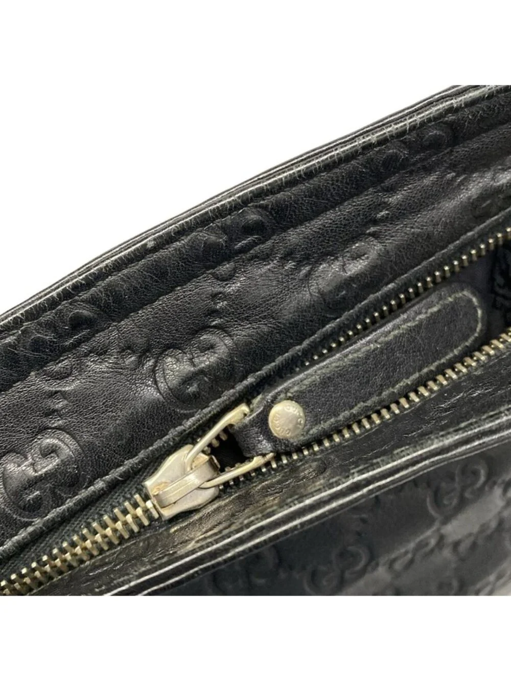 Gucci Shoulder Bag Guccissima Line Black Leather